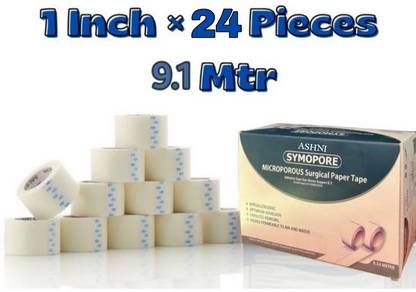 Ashni Delpore Surgical Adhesive Microporous Paper Tape 1inch x 9mtr 24pc First Aid Tape