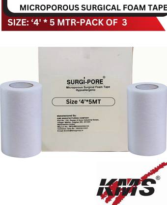 KMS SURGIPORE HYPOALLERGENIC MICROPOROUS SURGICAL TAPE SIZE 4CM*5MT First Aid Tape
