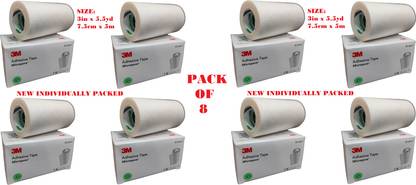 3M Micropore Surgical Tape (1530S-3) - 3 inch x 5.5 yard (7.5cm x 5m), 8 Rolls First Aid Tape