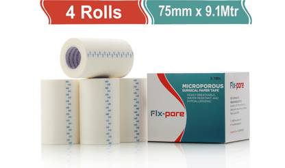 FLX-PORE FLX PORE MICROPOROUS SURGICAL TAPE (PACK OF 4)(75MM*9.1M) First Aid Tape