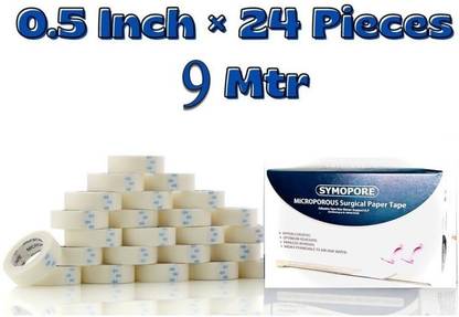 Ashni Symopore Surgical Adhesive Microporous Paper Tape half 1/2 inch x 9mtr 24pc First Aid Tape