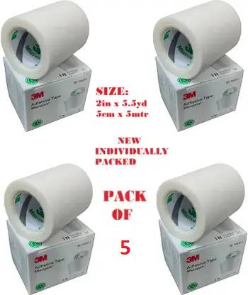 Pyramid 3M Micropore Surgical Tape (1530S-2) - 2 inch x 5.5 yard (5cm x 5m)- 5 Rolls First Aid Tape