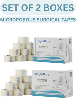 BRIGHTPORE MICROPOROUS SURGICAL PAPERTAPE 1inch X 9.1mtr (SET OF 2 BOXES) First Aid Tape