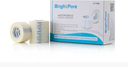BRIGHTPORE MICROPOROUS SURGICAL PAPERTAPE 2inch X 9.1mtr (PACK OF 6) First Aid Tape