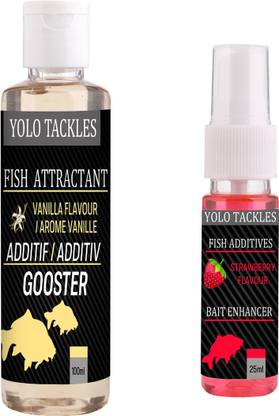 Wish Hunt Fishing Vanilla Attractant 100ml, Strawberry 25ml Spray Bait, Popup Enhancer Scent Fish Bait
