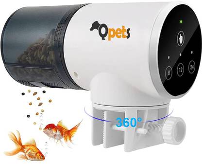 Qpets USB Charger 3 Way Automatic Fish Feeder Timer Turtle Food Fish Tank Accessories Aquarium Auto Feeder Fish for Marine Aquariums Pond Digital Automatic Fish Feeder