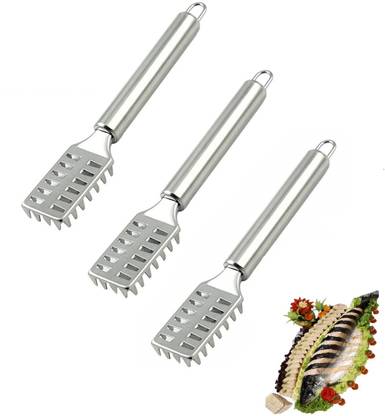 NURIOR Fish Scales Brush Shaver Remover Knife Peeler Skin Peeler Fish Tools Kitchen Fish Scaler