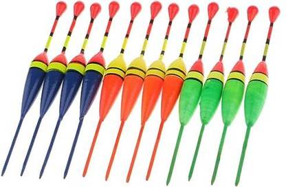 PRO HUNTER High Sensitivity Wooden Fishing Floats Bobbers Fishing Accessories (12PCs) Pro Floats Multicolor Fishing Rod