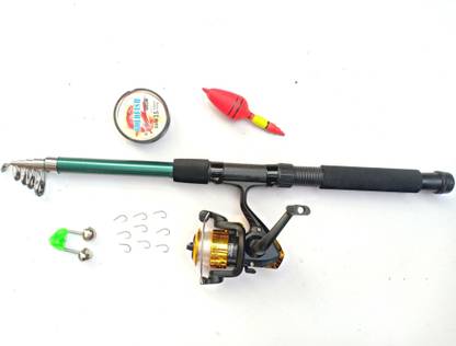 Quenhai 240 fishing rod reel set combo 2.1 mtr full combo set all in one Sky blue Multicolor Fishing Rod