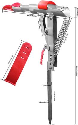 Sikme Stainless steel Fishing Rod Holder with Automatic Tip-Up Hook Setter Spring AA1 Multicolor Fishing Rod