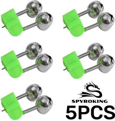SPYROKING Fishing Rod Float Twin Bells Ring Fish Bait Bite Alarm Bell (5 CM) (5 PCS) ALBMUL05C-SKA14 Multicolor Fishing Rod
