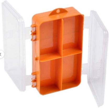 90 Degree Fishing Tackle Storage Empty Box for Accessories Fishing Hooks, Lure, Floats Fishing Tackle Box 9 Compartment Multicolor Fishing Rod