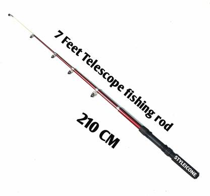Styleicone 7 feet telescopic fishing rod N4 210 RED N4 Red Fishing Rod