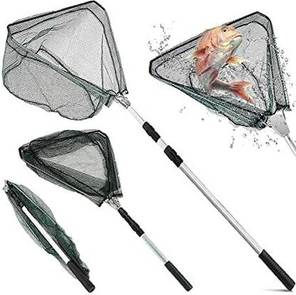 Abirs Fishing landing net foldable Silver Fishing Rod