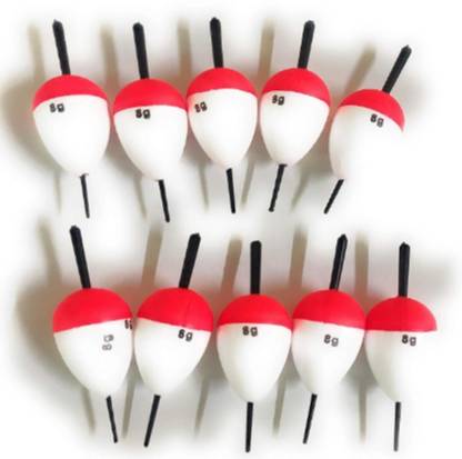 90 Degree Fishing Floats Set for Sea Fishing Net Float Bobber Floats Tackle 10 pc 8 Gram Floats White Fishing Rod