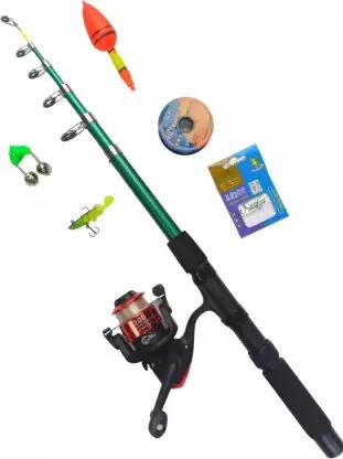 FunWorlds Fishing 2.4M Rod Fishing Rod 2.4M With bega Reel Combo Multicolor Fishing Rod
