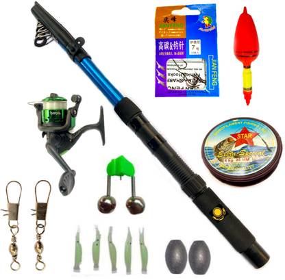 NII Fishing rod and rell set combo set rod 210 cm 20 kg load capacity 7ft AI Multicolor Fishing Rod