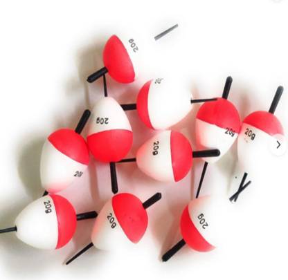 90 Degree Fishing Floats Set for Sea Fishing Net Float Bobber Floats Tackle 10 pc 20 Gram Floats White Fishing Rod
