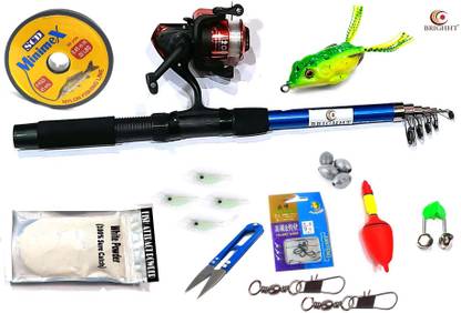 Brighht 2.1mtr Fishing Rod Set With Frog Lure Complete set 210XR Multicolor Fishing Rod