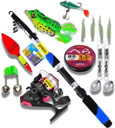 SPRED fishing rod and reel set with Fishing lure S-1/2 Blue Fishing Rod