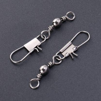 KANABEE Fishing Swivel Metal Rolling Ball Bearing Barrel Swivel Fishing Line Connectors Angling Mini Snap Swivel