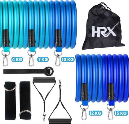 HRX Resistance Bands Set of 11 pcs, Exercise Bands, Workout Bands, Resistance Bands Resistance Band