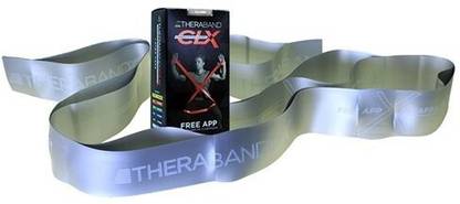 Theraband Latex Free CLX Consecutive Loops,Individual 5 Foot Pre-Cut, 9 Loops, Silver, Super Heavy, Advanced Level 2 Resistance Band
