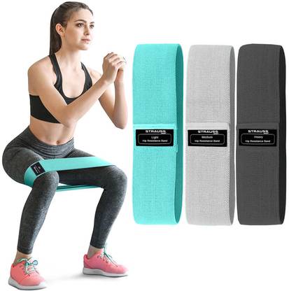 स्ट्रॉस Standard Fabric Resistance Bands | Hip Band | Exercise Band | Stretch Band रज़िस्टेंस बैंड