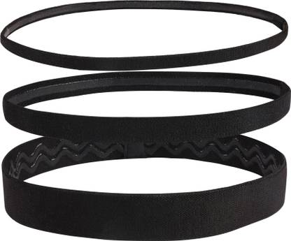 Seeotwo 3 Pieces Slim Black Non-Slip Silicone Grip Elastic Athletic Sport Hair Headbands Fitness Band