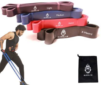 BURNLAB Pull Up Resistance Bands Set of 4 Fitness Band