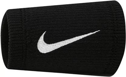 NIKE Elite Double Wide Wrist Bands 2 PK(Black/White) Fitness Band