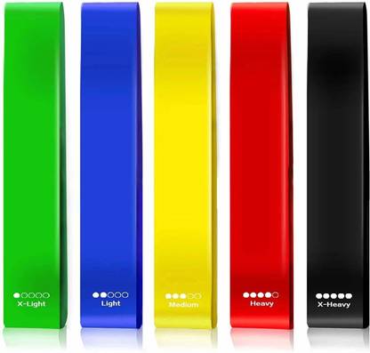 HBD SALES Resistance Loop Exercise Belt, Heavy Workouts for Men & Women [Set of 5- 1 Piece] Resistance Band