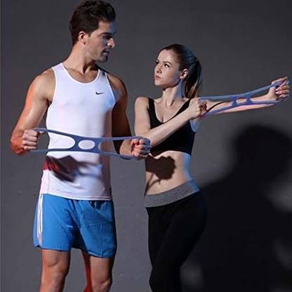 Shopeleven Silicone Figure 8-Shaped Band Rope Yoga Tension Drawstring Puller Elasticity Fitness Band