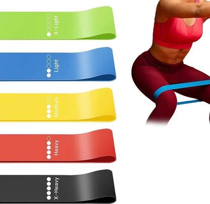 बैटलस्टार Natural Latex Exercise Resistance Loop Bands (Set of 5) पिलेट्स बैंड