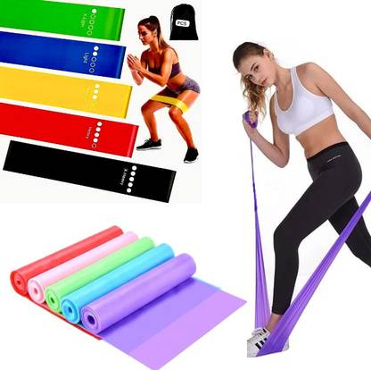 pcs powerest 10 pc Combo Set Resistance Loop Bands 5 Mini & Long Loop Band Thora Band | Resistance Band