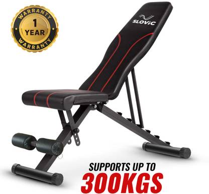 SLOVIC Home Gym 3 in 1 Adjustable Incline, Decline, Flat Bench Multipurpose Fitness Bench