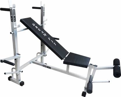 DreamFit Multipurpose Powder Coated 8in1 Silver Fitness Bench (Flat/Incline/Decline) Multipurpose Fitness Bench