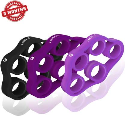 FirstFit Professional 3-Level Adjustable Silicon Finger Exerciser, Hand Grip Strengthener Hand Grip/Fitness Grip