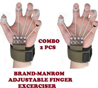 MANROM (COMBO-2)Finger Gripper Strength Trainer Forearm Exerciser Yoga Resistance Band Hand Grip/Fitness Grip