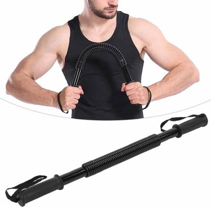 ShopiMoz Flexible Strength Chest Shoulder Arm Rod Spring Exerciser Power Wrist 20KG Multi-training Bar