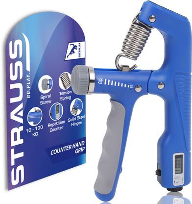 Strauss Adjustable A- Shaped Hand Gripper with Counter| Hand Grip Strengthener (100 Kg)| Hand Grip/Fitness Grip