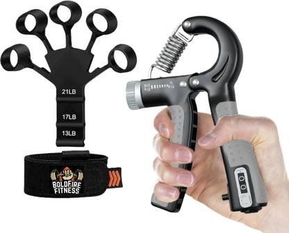 बोल्डफायर (Assorted Color) Hand Strength Flexion Extension & Counter hand Grip(Pack of 2) हैंड ग्रिप / फिटनेस ग्रिप