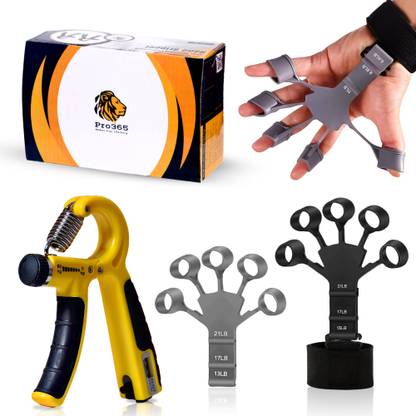 PRO365 Adjustable Counter Hand & Finger Grip For Improving Strength & Flexibility-Combo Hand Grip/Fitness Grip