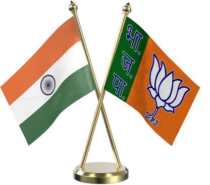 The Flag Company BJP Table Flag -Brass Base And Brass Pole Rectangle Table Miniature Flag