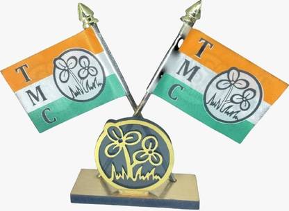 He and She SHOPPING Trinamool Congress Party Car Bonnet Flag TMC Party Rectangle Car Dashboard Flag