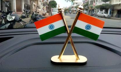 Voyo Best Quality indian Flag Double Sided Wind Car Dashboard Flag