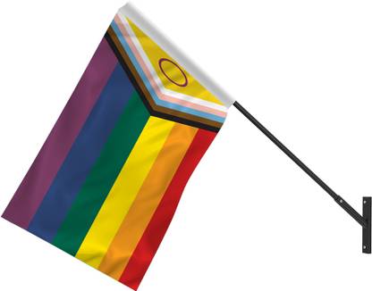 The Flag Company New Progress Pride Flag - Wall Mount Flag Rectangle Outdoor Flag