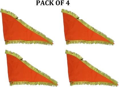 pushkar Dhwaja for pooja use | Flag for use in pooja Size - 17x10 Inch Triangle Outdoor Flag