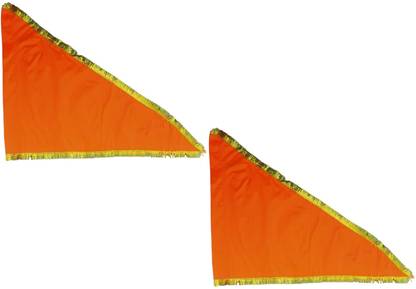 Shridhar Non Printed Blank Satin Fabric In Saffron Kesariya Orange Color Flag Triangle Outdoor Flag