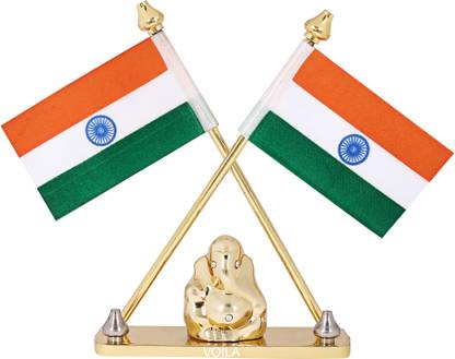 VOILA India Double Sided Wind Car Dashboard Flag